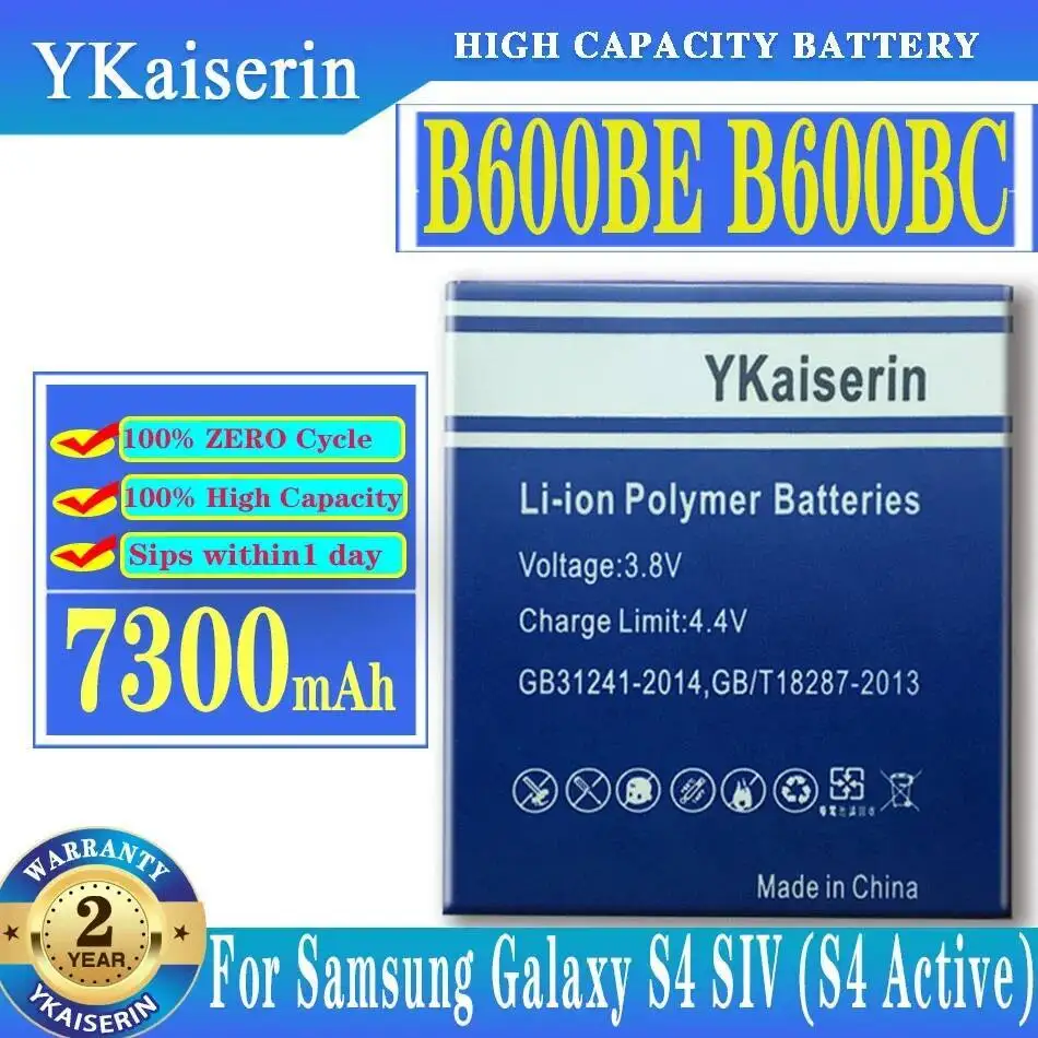 

Аккумулятор мобильного телефона B600BE B600BC Премиум-замена для Samsung Galaxy S4 Active I9500 I9505 I9295 G7106 G7100 7300 мАч