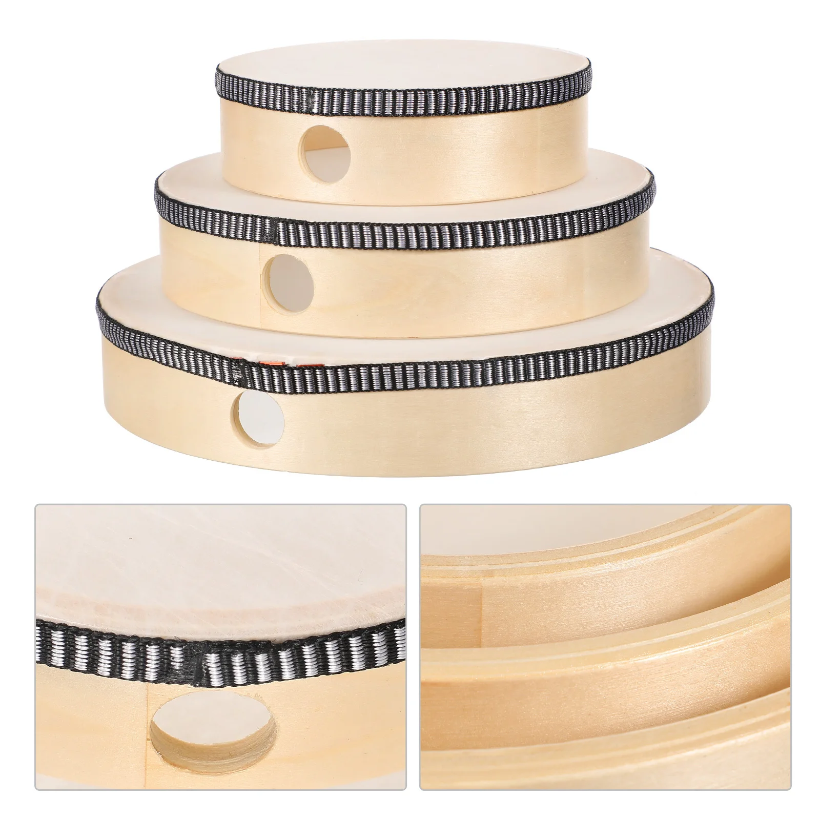 6-teiliges Handtrommel-Set für Kinder, hochwertiges Holzrahmen-Schlaginstrument, frühes Lernen, Rhythmus, Gehirn-Koordination, Entwicklung