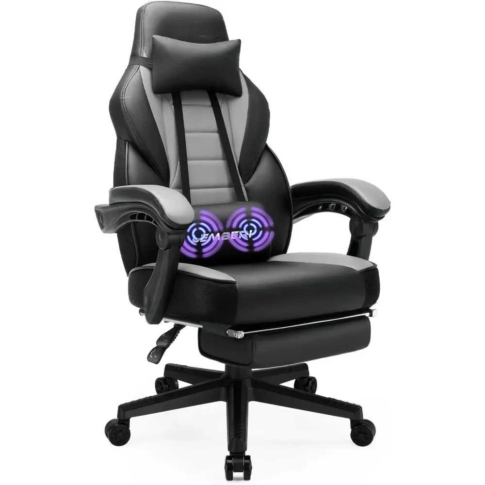 Ergonomic Video Game Chairs Big and Tall ,Racing Style Computer Gamer Chair with Headrest and Lumbar Support