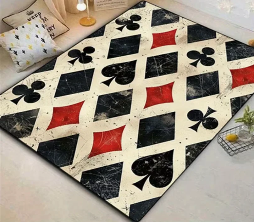 comfortable-black-white-checkered-poker-pattern-area-rug-retro-welcome-mat-for-living-room-kitchen-bedroom-and-garden