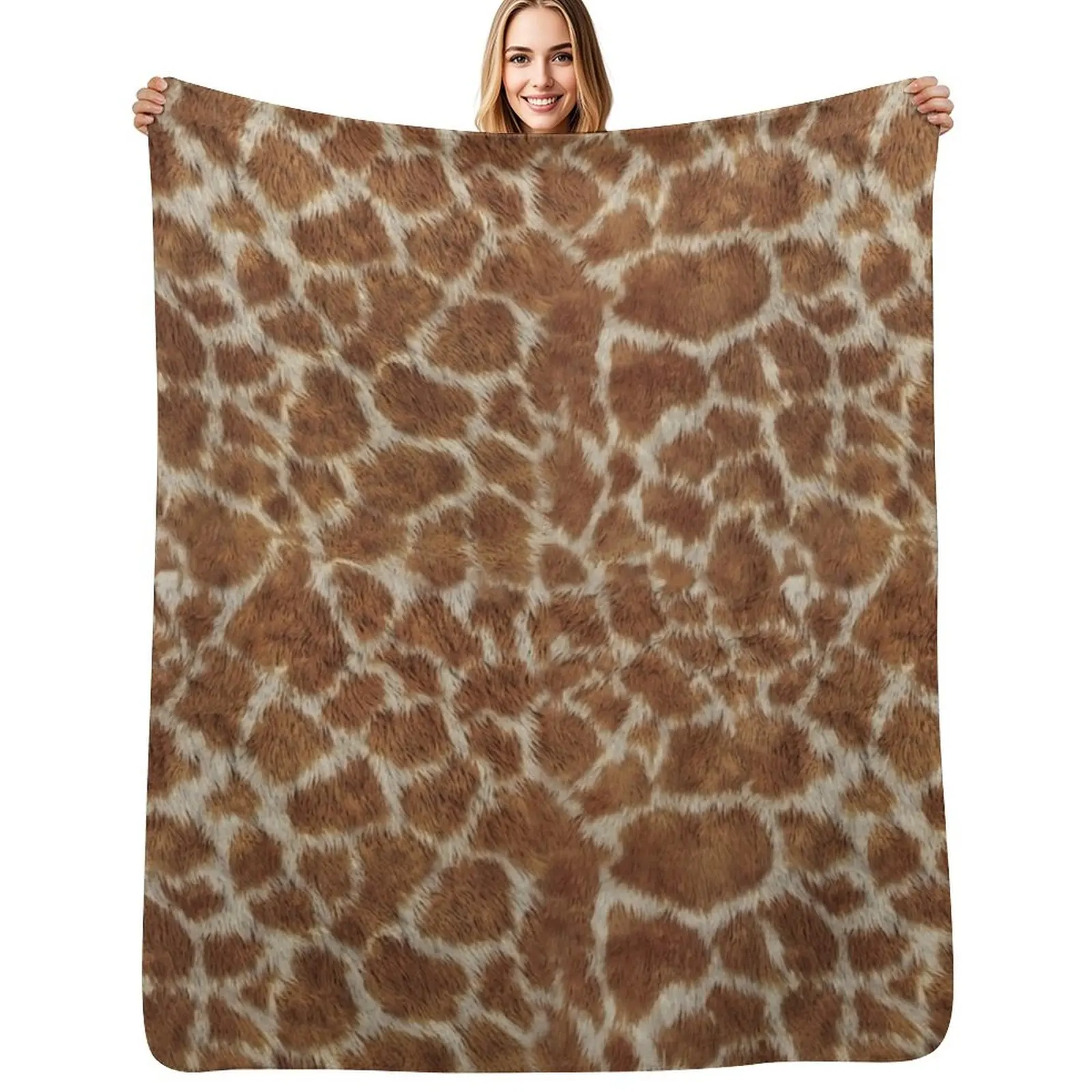 Giraffe Print Throw Blanket Furry Soft Big sofa bed Retros Custom Thermal Blankets