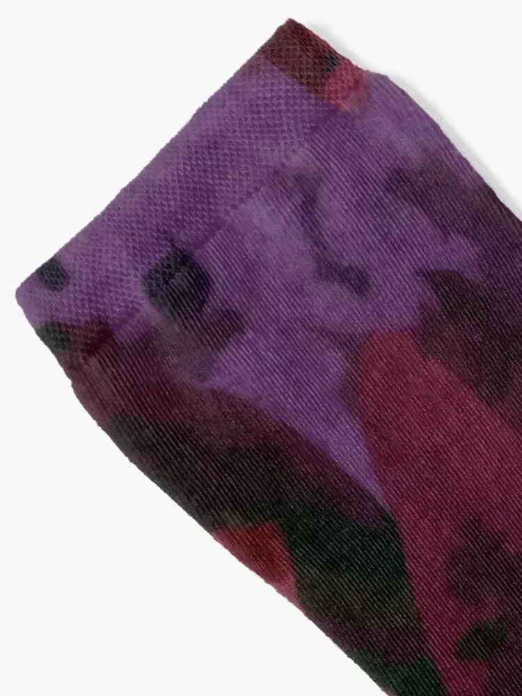 Archival Flowers - Purple, Pink, Copper Abstract Socks FASHION luxe fashionable Luxury Woman Socks Men's