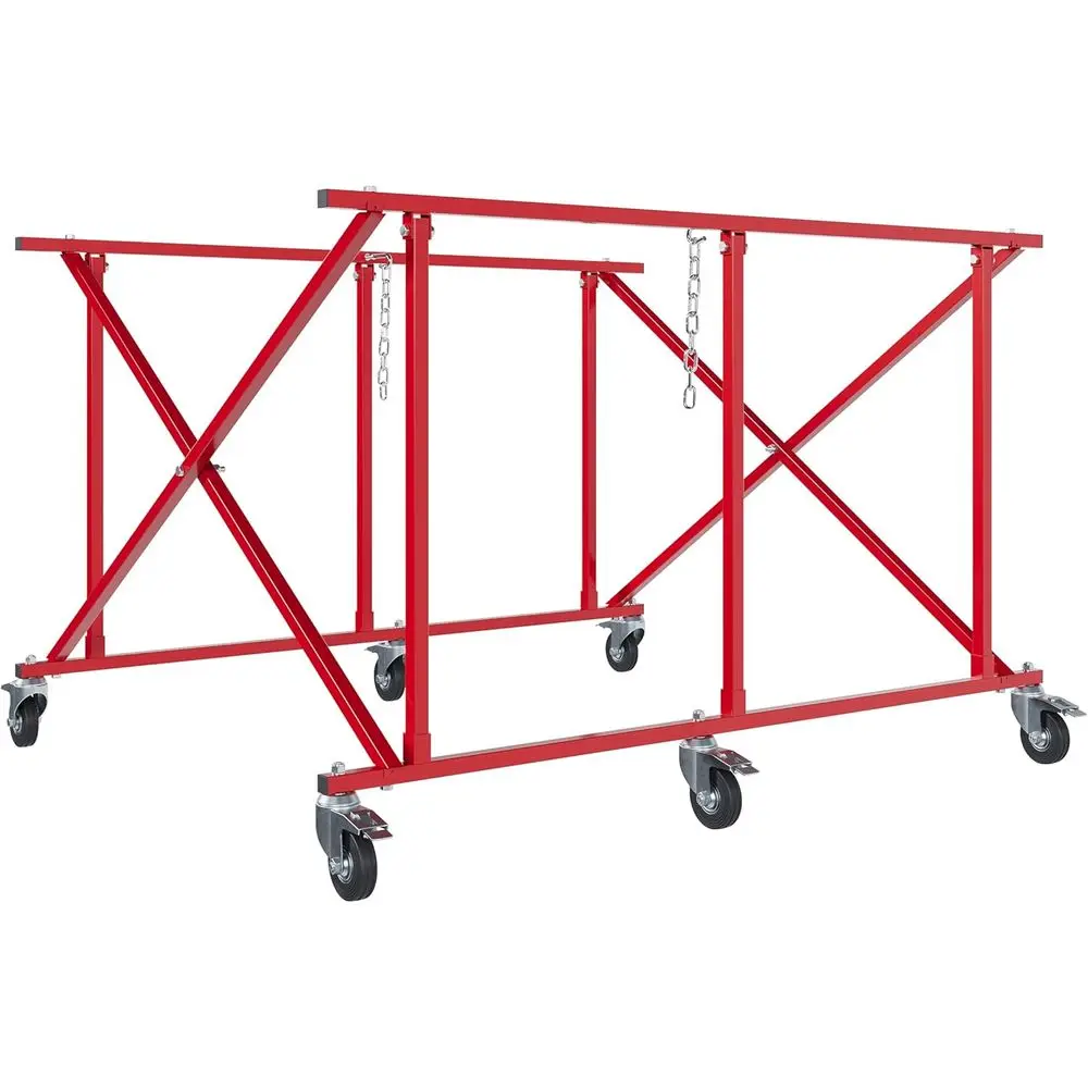 Heavy-Duty Steel Truck Bed Cart with 6 Wheels for Transporting Large Auto Parts up to 800lbs Capacity