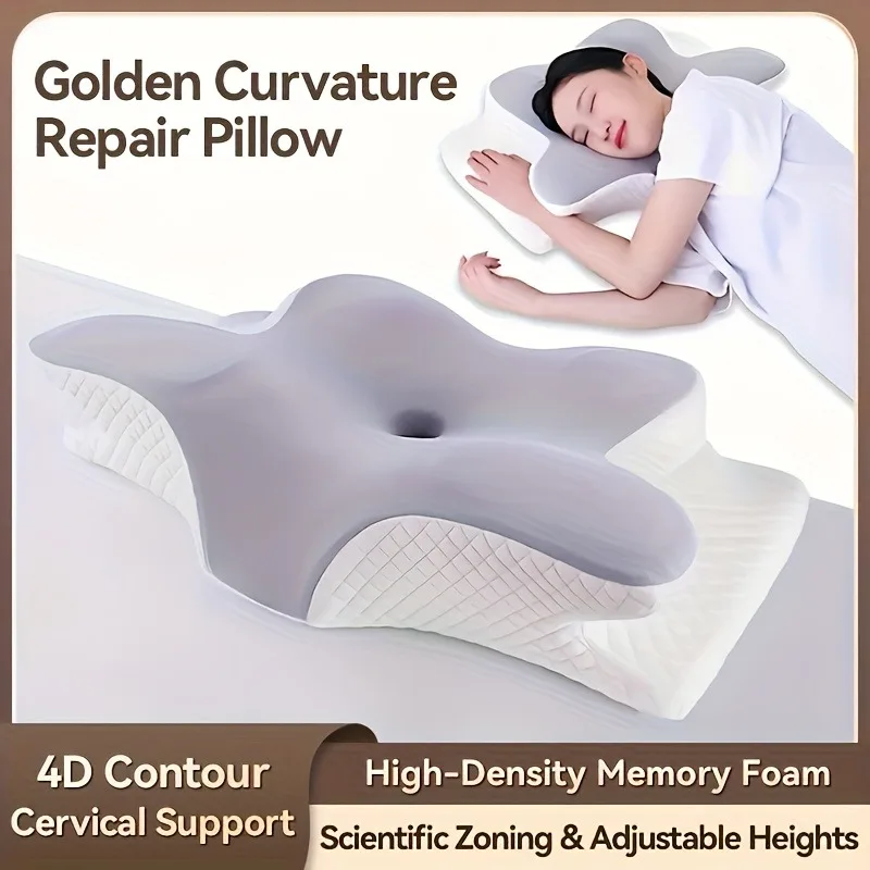 1pc Cervical Neck Pillow Designed for Neck Support Upgraded Memory Foam Pillow Especially for Side Sleeper Sleeping Body Cushion