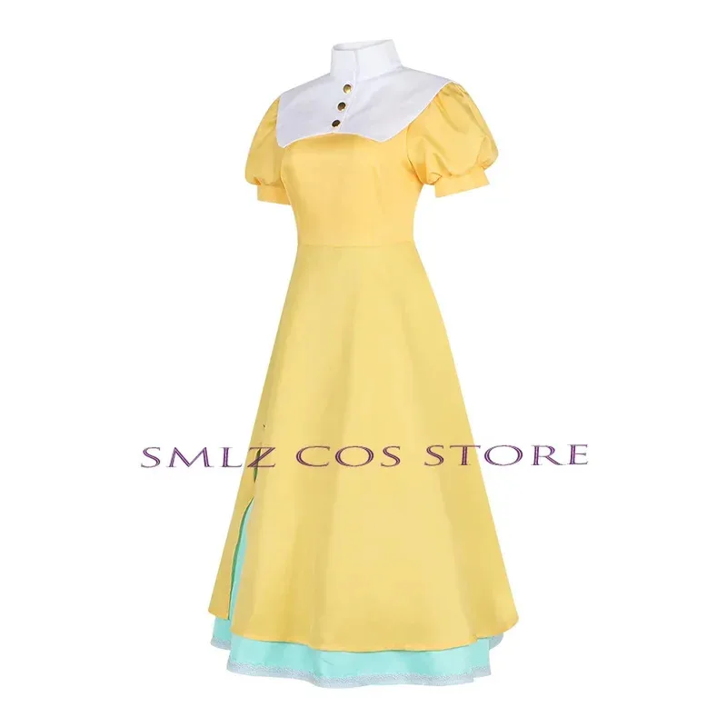 Tomoyo daidouji cosplay anime Magic Sakura disfraz amarillo vestido largo niña falda Lolita peluca conjunto traje de fiesta de Halloween para mujer