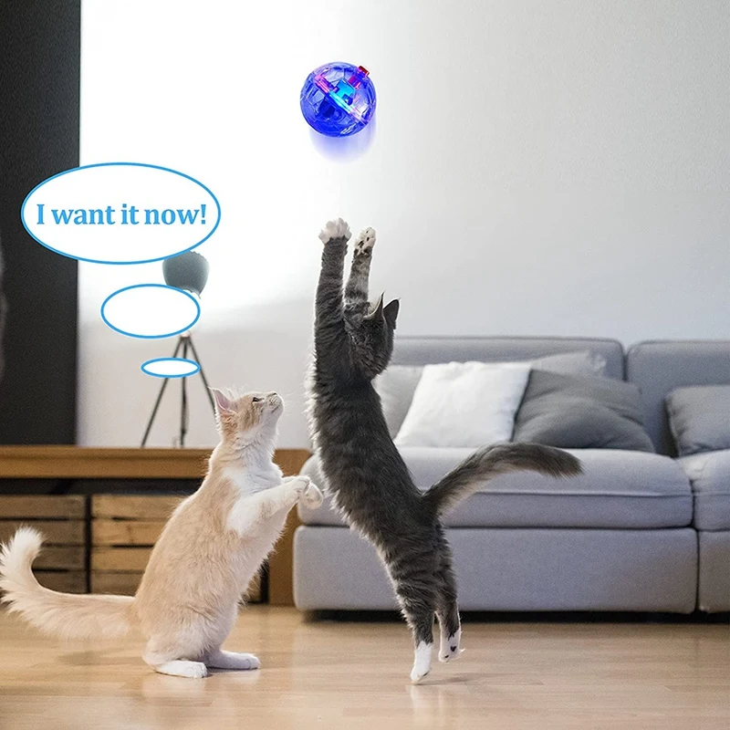 New 3Pcs Flash Ball Battery Powered Paranormal Equipment Portable Cat Small Motion Light Up Gift Interactive Pet Toy LED