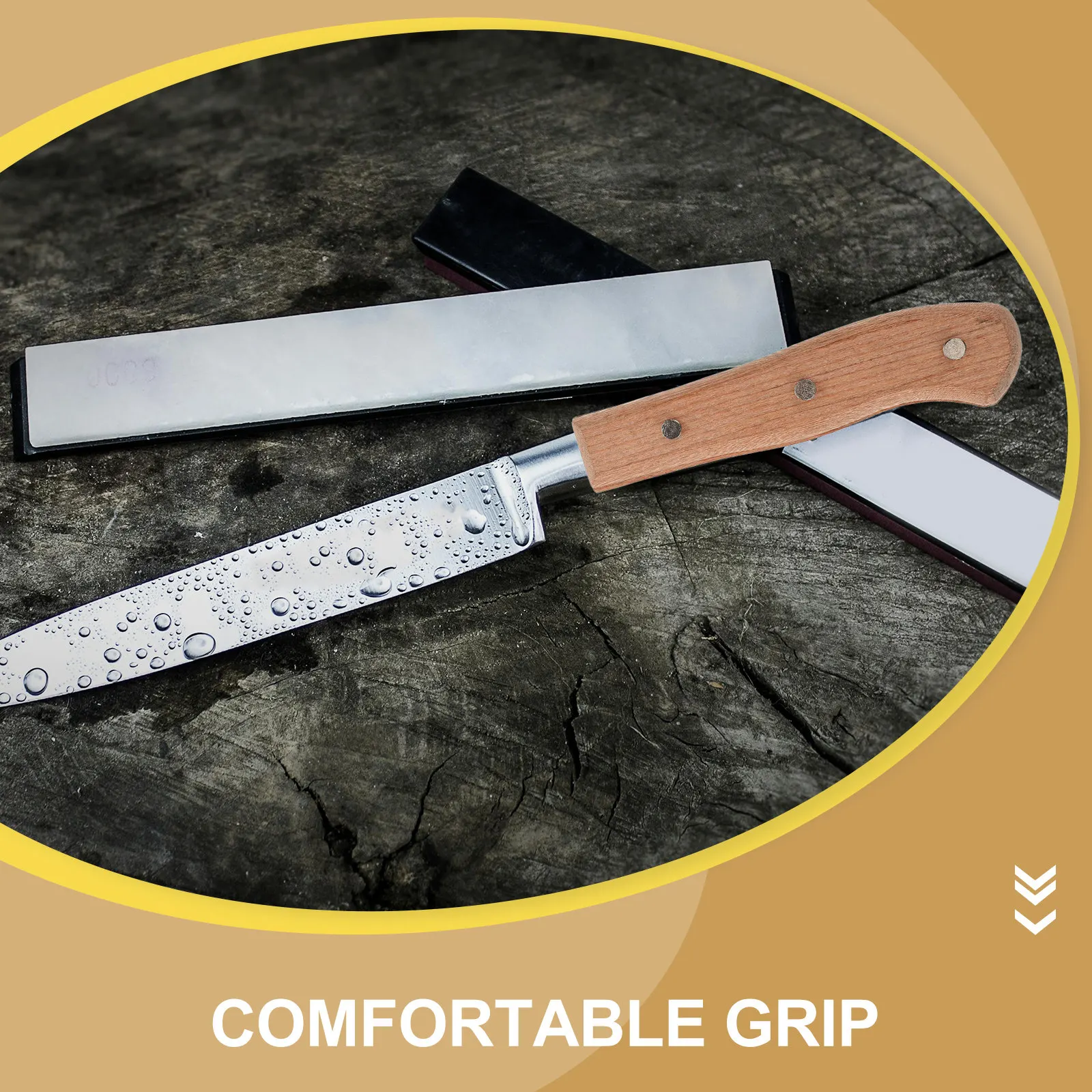 

Ergonomic Wooden Cutter Handle for Kitchen Chopping Cutter Replacement Grip Non-Skid Comfortable Control Impact Resistant