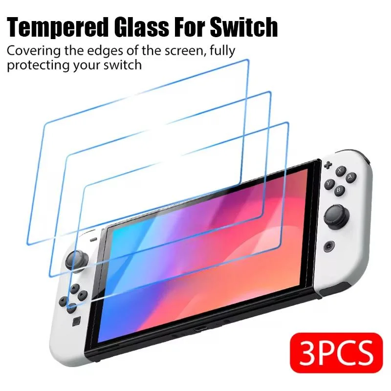Screen Protector Tempered Glass Compatible with Nintendo Switch OLED 9H HD Clear Protector Film for NS Switch OLED Accessories