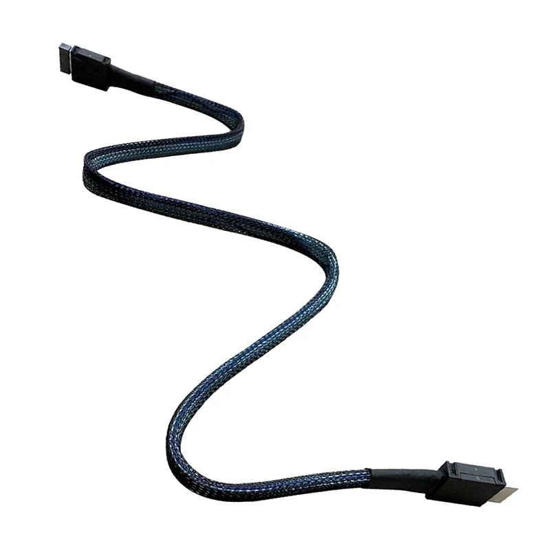 PCIE 4.0 X4 GEN4 Oculink 4i Cable SFF-8611 To SFF 8611 Braided Soft Extension Cable GPU SSD OCuLink 4X Silver-Plated Wire 64Gbps