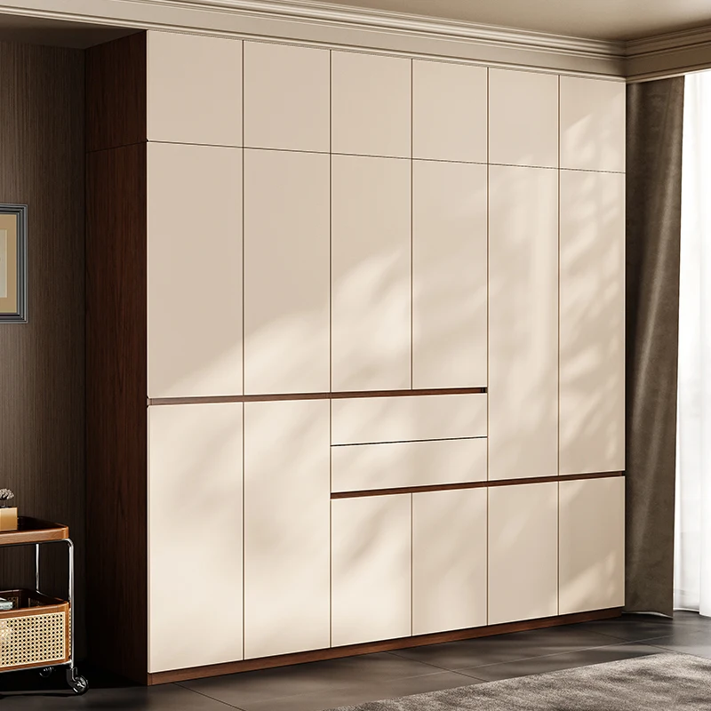 Oak Wardrobe Bedroom Segmented Swing Door 246th Door Storage Cabinet