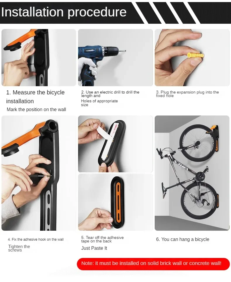 1PC Bicycle Wall Mount Rack Mtb Road Bike Storage Fixed Hanging Hook Bike Support Stand Bracket Holder Cycling Parking Buckle