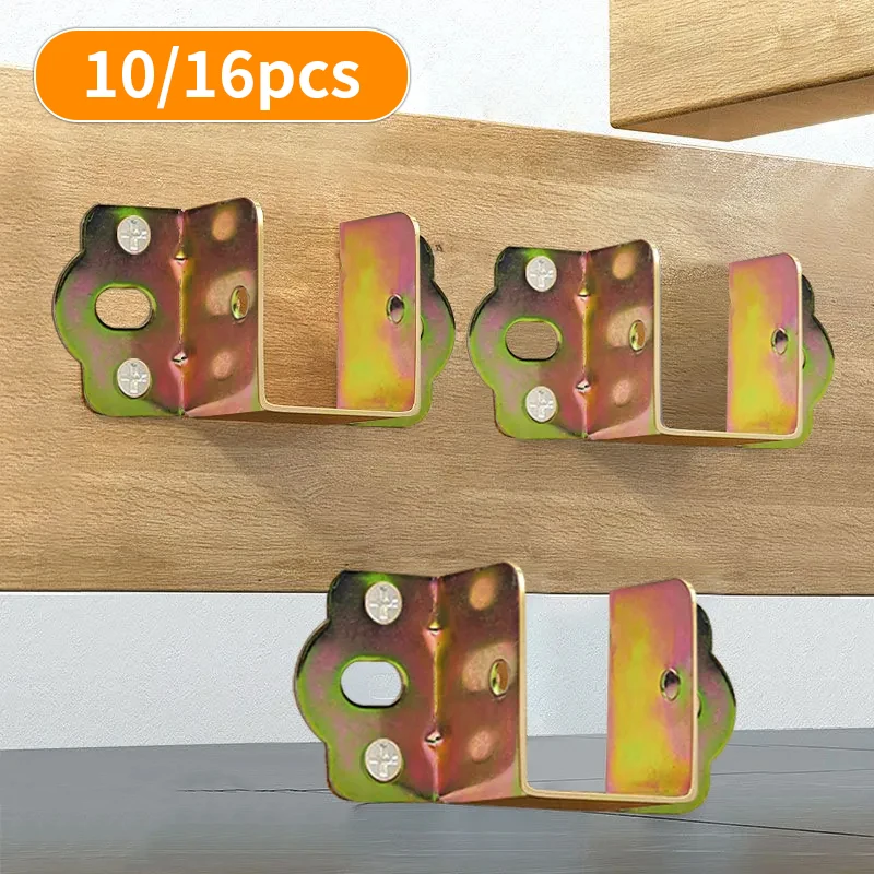 10/16pcs Bed Beam Bracket, Bed Support, Hook-Up Corner Bracket, Furniture Hardware Accessories