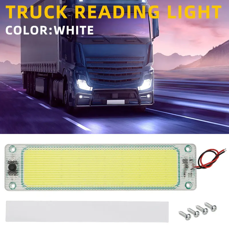 

12-24V Car Truck Interior Reading Light COB High Brightness Car Van Truck Cabin Dome Roof Panel Lamp Lighting Bar Waterproof