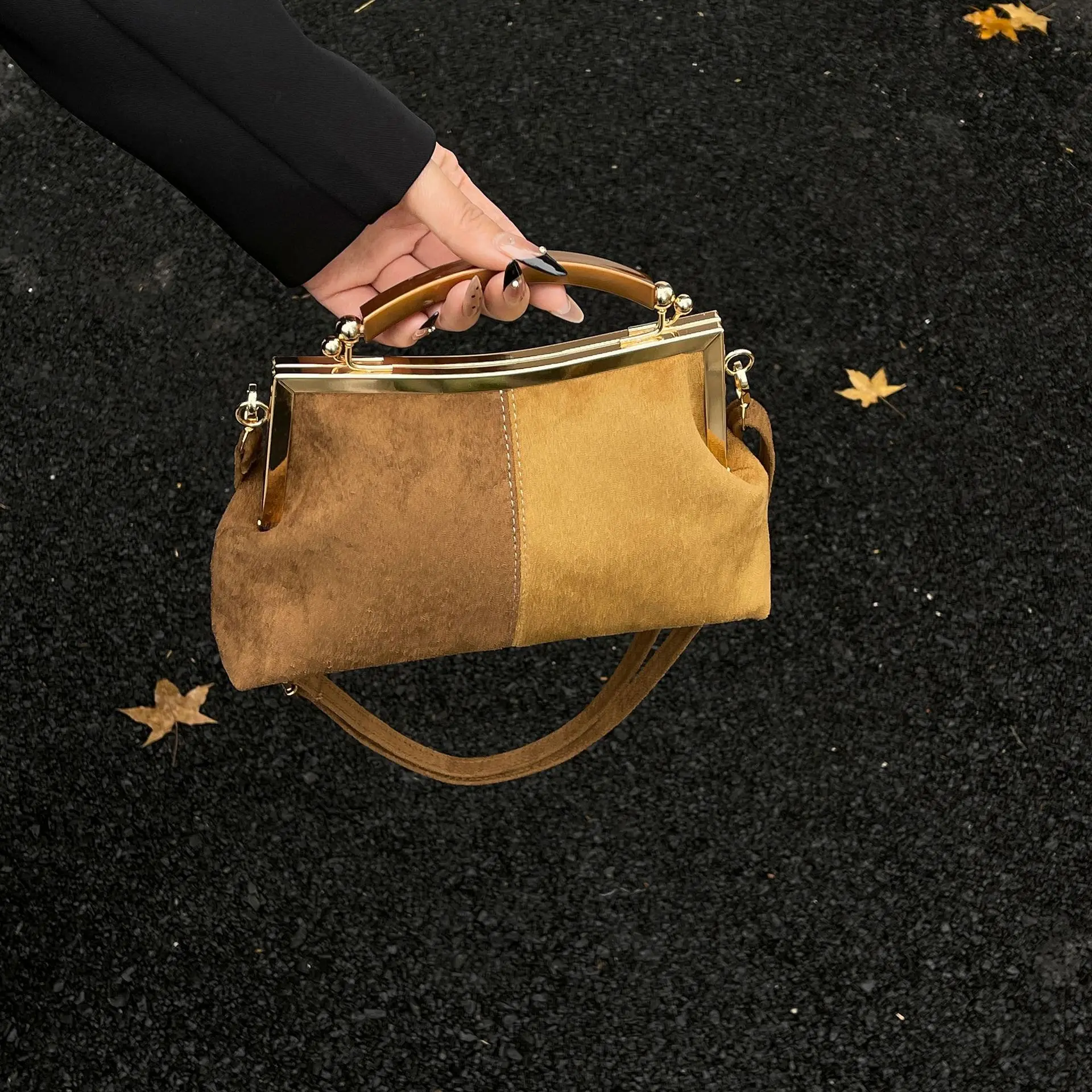 Retro matte suede velvet shell - Bucket Bag Suede ulasan dan harga