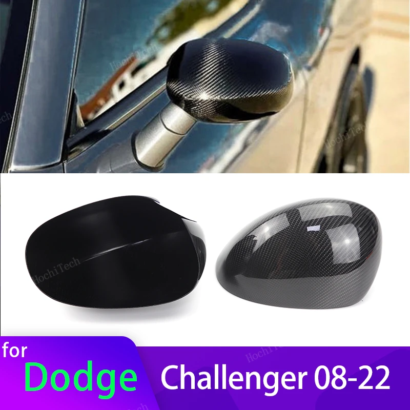 

Real Carbon Fiber Side Door Mirror Cover Styling for Dodge Challenger 2008-2022 Add on Cap