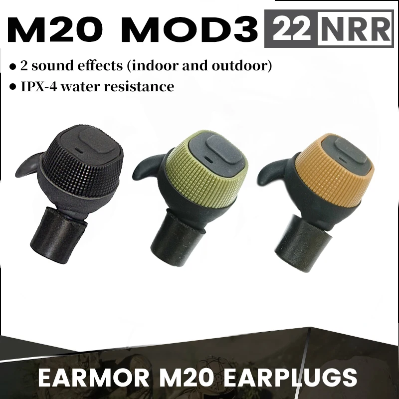 

Earmor M20 MOD3 military tactical headset electronic noise-cancelling earbuds for shooting hearing protectors NRR22dB