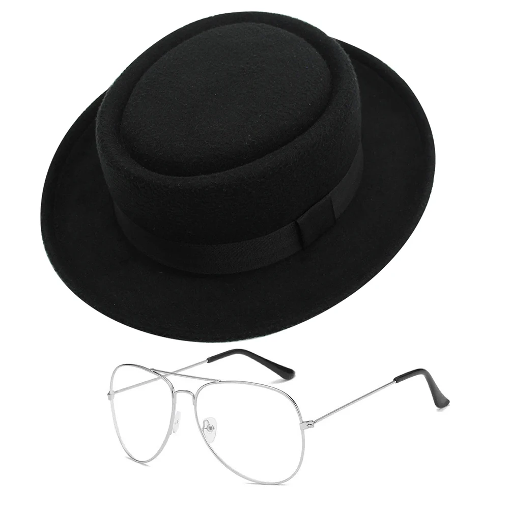 Disguise Walter White Cosplay Eyeglasses Hat Headgear Breaking Roleplay Bad Cap Eyewear Adult Men Costume Accessories Halloween