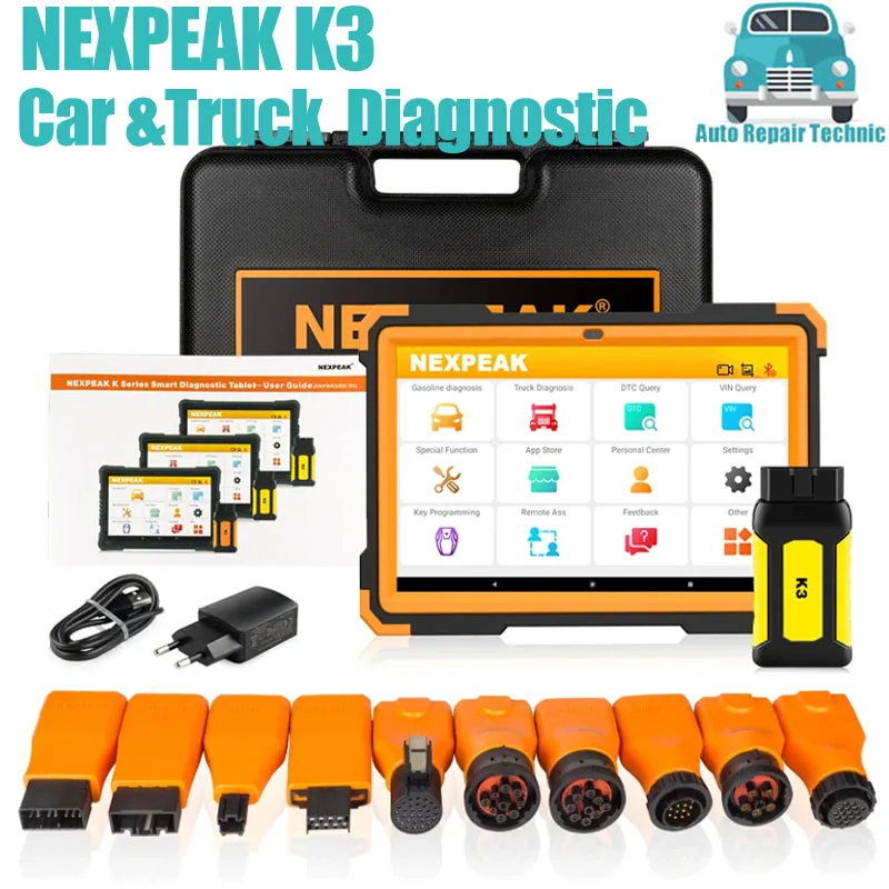 

NEXPEAK K3 OBD2 Scanner Heavy Duty Diagnostic Tool For Car and Truck OBD2 Key Programmer Odo-meter Adjustment Car Diagnosis