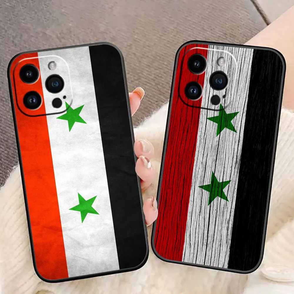 S-Syrian Flag Phone Case For iphone Apple 15 14 13 12 11 Pro XS Max Mini X SE 2020 2022 8 7 6 6S Plus Soft Case Funda Capa Shell