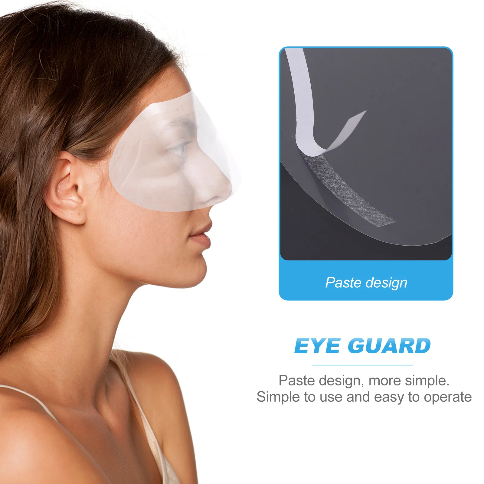 

50pcs Transparent Haircut Eye Guard Professional Hair Face Cover Salon Anti-Splash Facial Baffle Eye Protection Tool