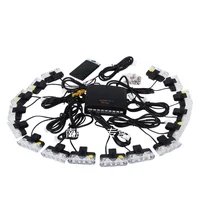 Luz estroboscópica LED 8/16 en 1 para parrilla de Suv, luz estroboscópica automotriz de advertencia LED intermitente, luz externa de emergencia para coche con control inalámbrico