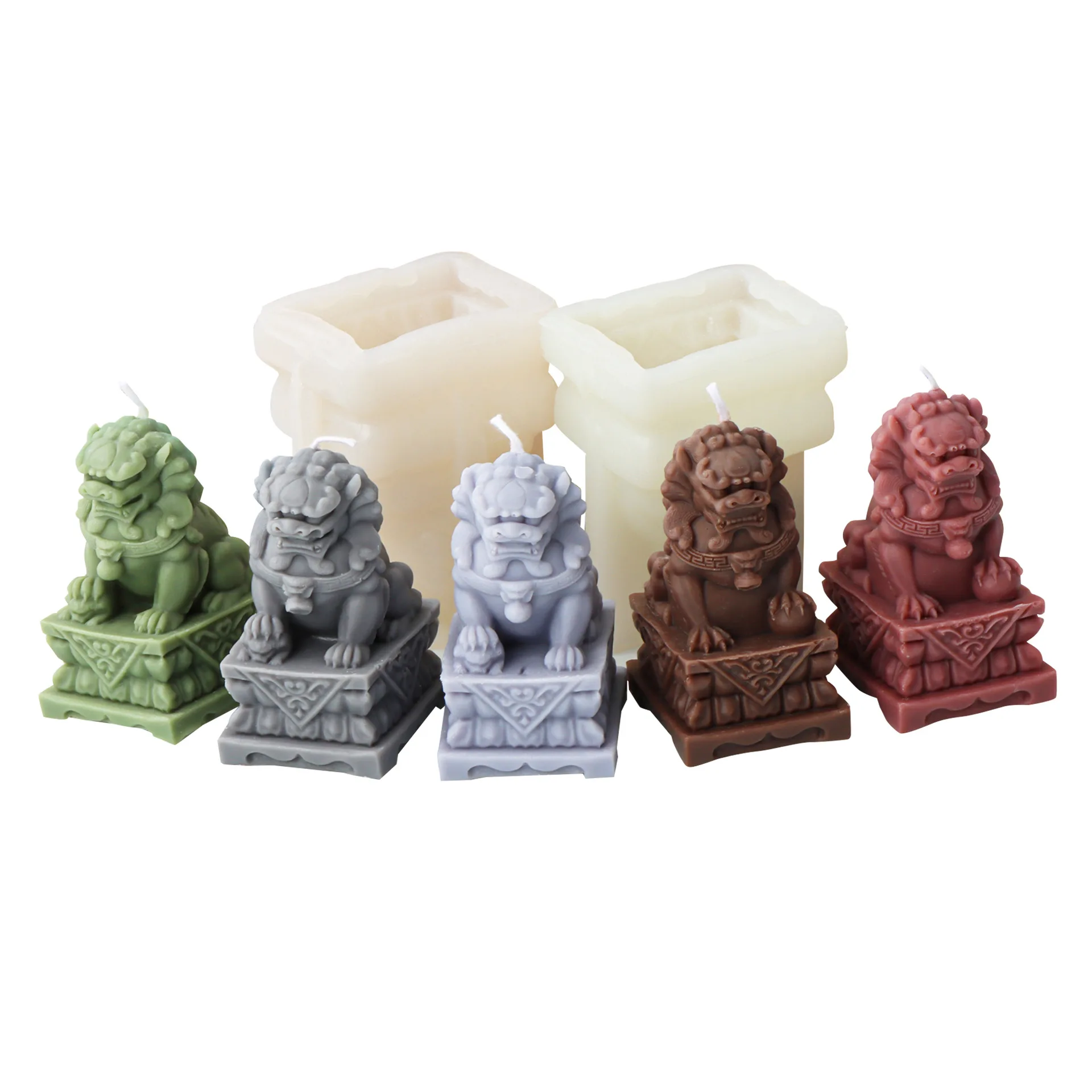 

Lucky Stone Lion Candle Silicone Mold for Handmade Chocolate Decoration Gypsum Aromatherapy Soap Resin Candle Silicone Mould