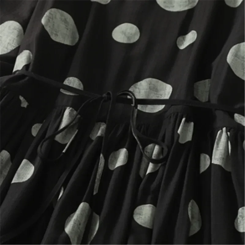 水玉模様の女性用ロングドレス,レースアップ,スリム,空中ブランコ,ラージスイング,ヴィンテージファッション,新しい夏のコレクション2020