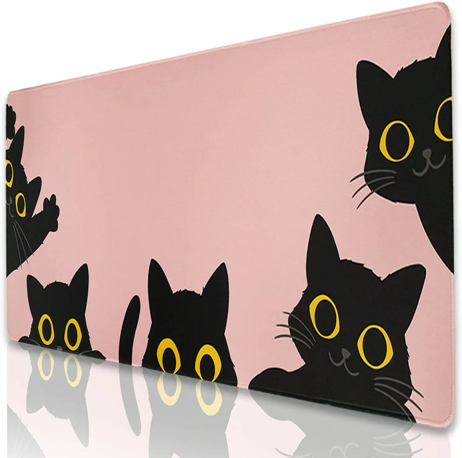 

Cute Cats Large Gaming Mouse Pad with Seam Edge Anti-Slip Extended Mouse Pad Surface Waterproof Keyboard Desk Pad 30x80cm