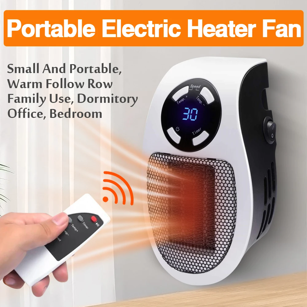 Electric Heater Portable Heater Plug in Wall Room Heating Stove Mini Household Radiator Remote Warmer Machine Winter 220V/110V