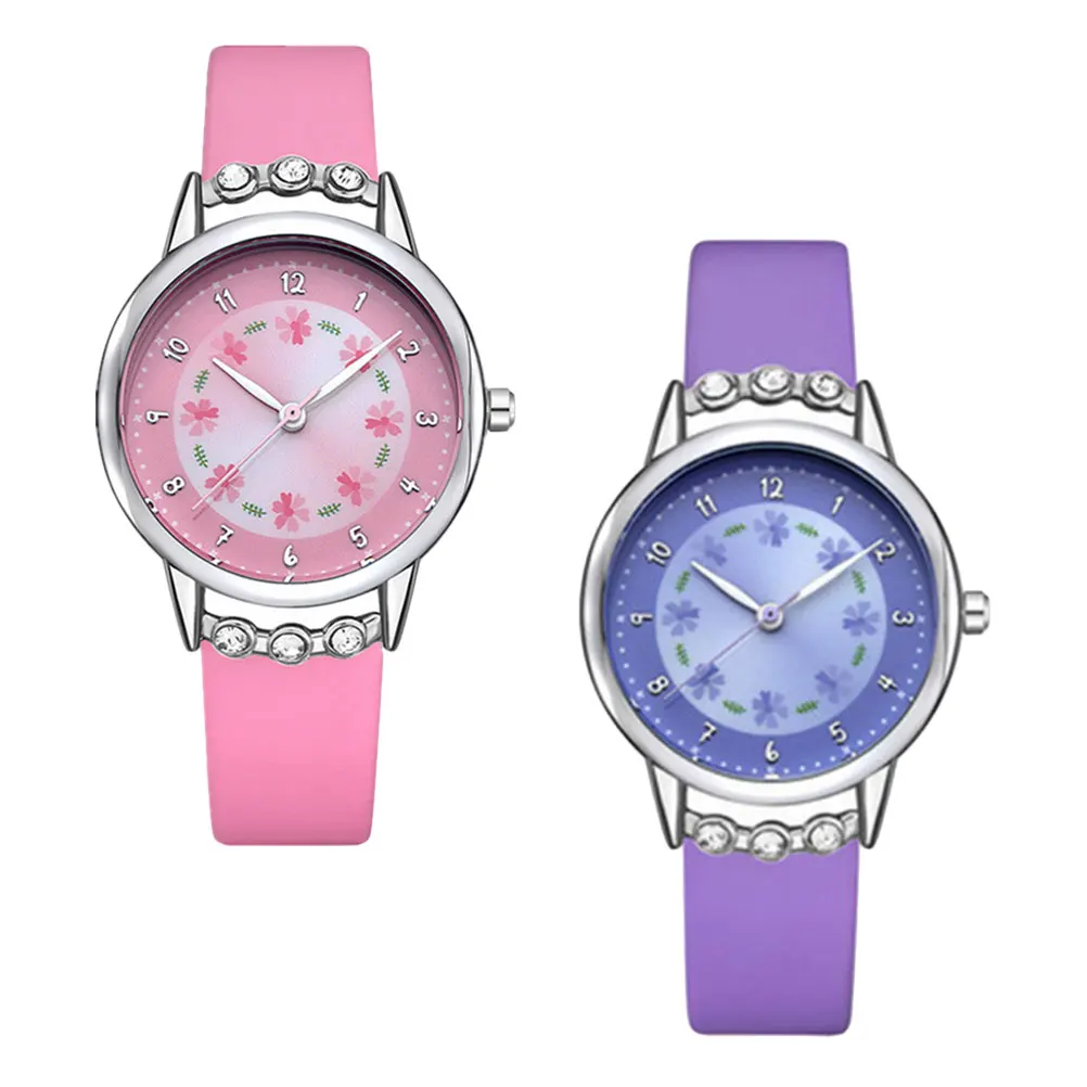 

2Pcs Kids Watches Quartz Mirror Waterproof Children Wrist Watches Cartoon Student Watch for Girls Boys