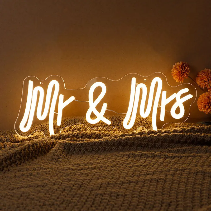 

Mr and Mrs Led Neon Sign for Wedding Marriage Memorial Day Decoration Engagement Party Decor Custom Neon Light Sign