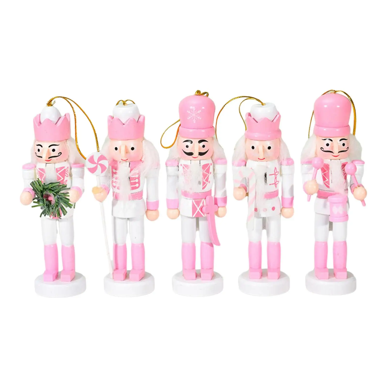 5Pcs Nutcracker Soldier Figurine Sculptures for Mantel Festival Birthday