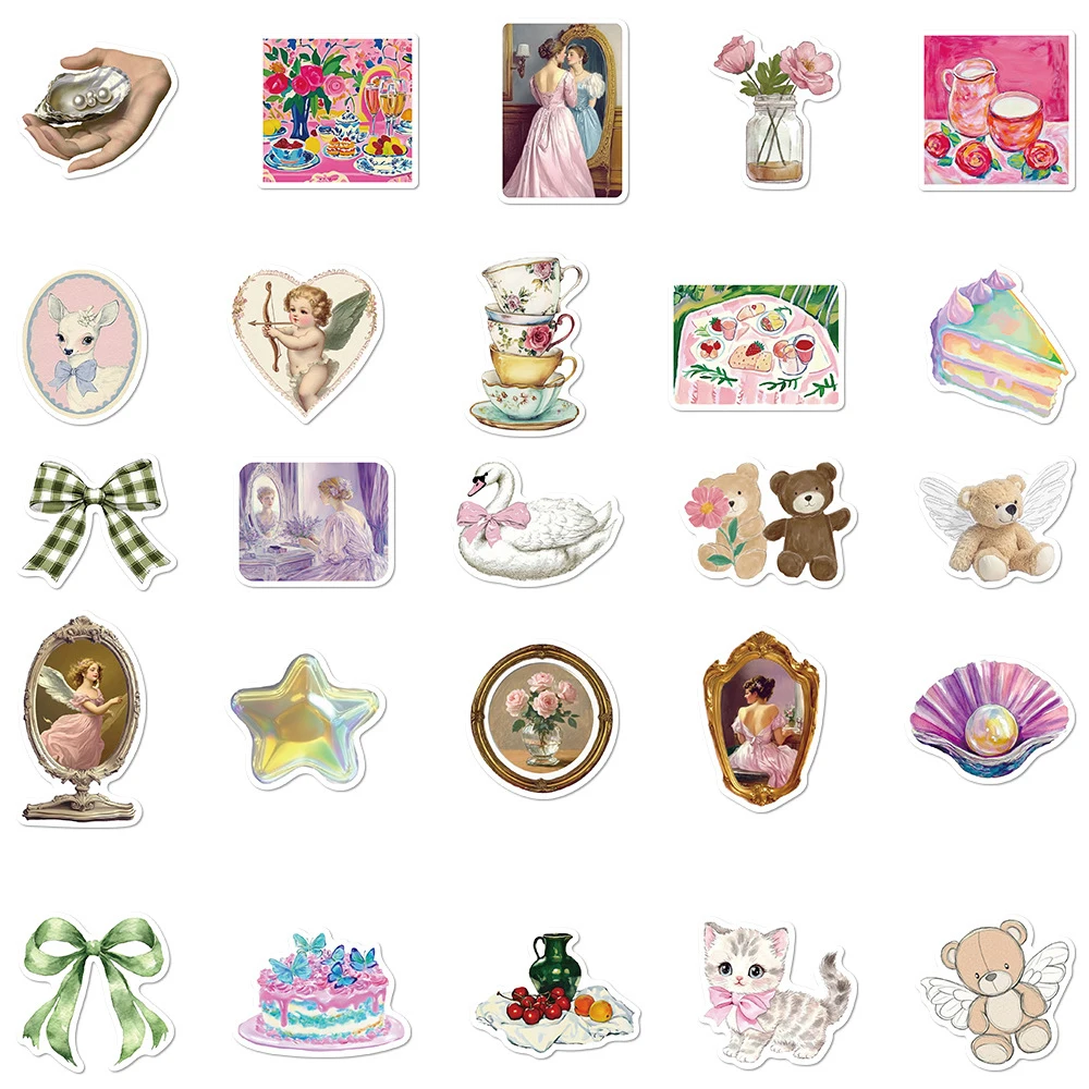 10/30/50 Uds. Pegatinas de grafiti de estilo INS para chica, calcomanías estéticas DIY para monopatín, teléfono, portátil, pegatina de grafiti de dibujos animados