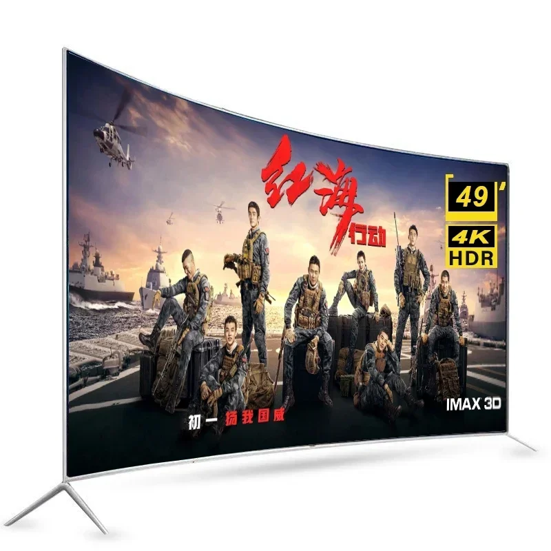 TV inteligente curvada de 50 polegadas 4K grande tela Ultra HD LED TV Smart Television TV de 50 polegadas