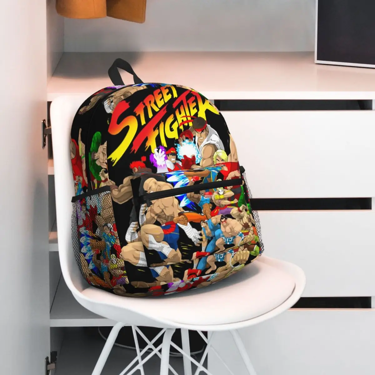 Game Super Street Fighter World Warriors Backpack Daypack Large Capacity BookBag School Bag Shoulder Bags for Men Women