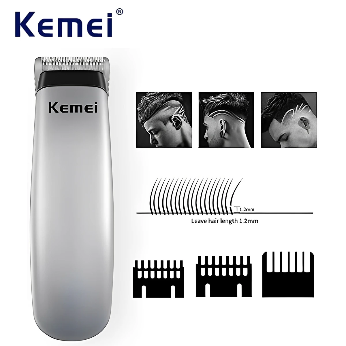 Kemei Haarschneidemaschine Mini Haarschneider Tragbar Haarschneider Friseur Haarschneidemaschine Austauschbare Batterie Trimmer Maschine Für Männer KM-666