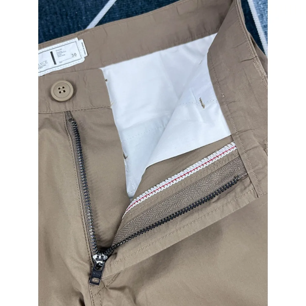 Summer light and thin casual pants for men, American-style retro small straight and form-fitting work pants