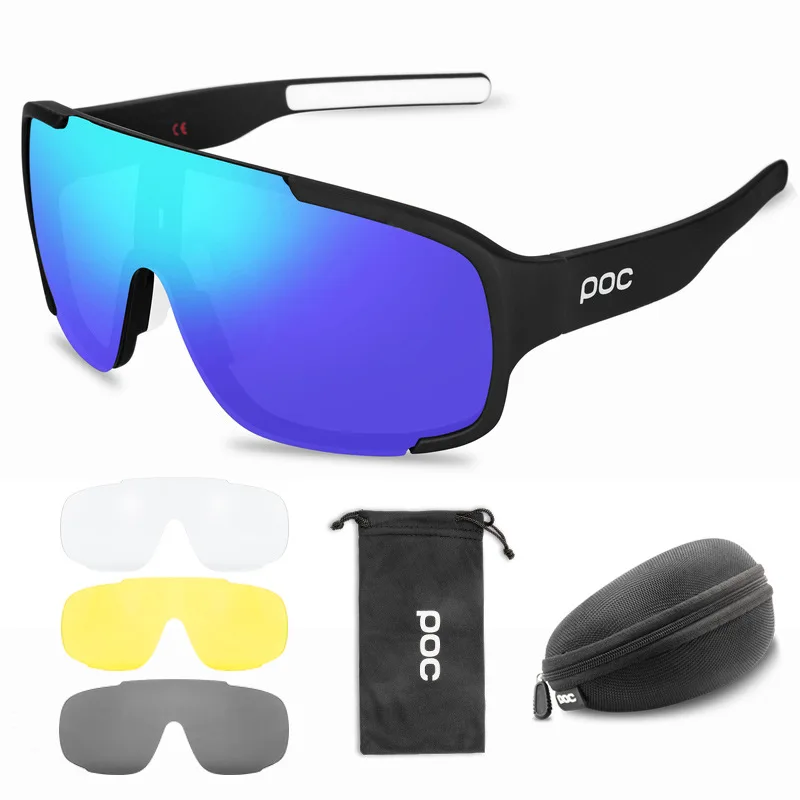 POC ASPIRE riding glasses.Full-coated lens cycling glasses set Running sunglasses, cycling windproof goggles