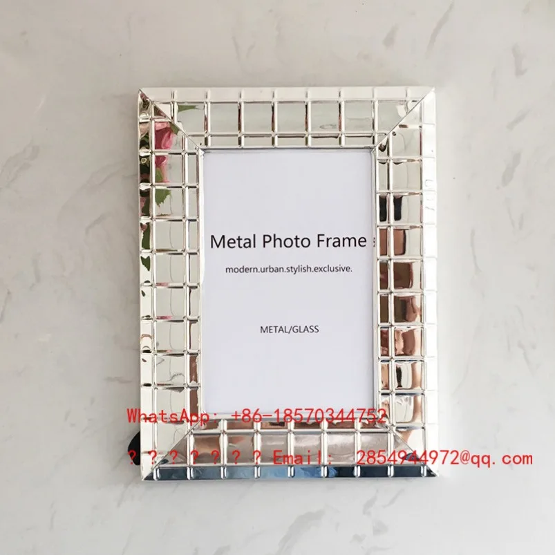 European High-end Exquisite Metal Photo Frame Setting Table Light Luxury Five-inch 5 6 7 8 Like Frame Silver High-end Sense
