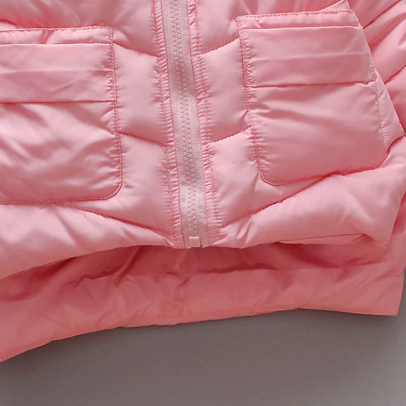 Chaqueta de plumón para bebé con capucha a prueba de viento, traje acolchado de algodón para niños, ropa cálida para niñas, monos para niños de 0 a 3 años, Invierno