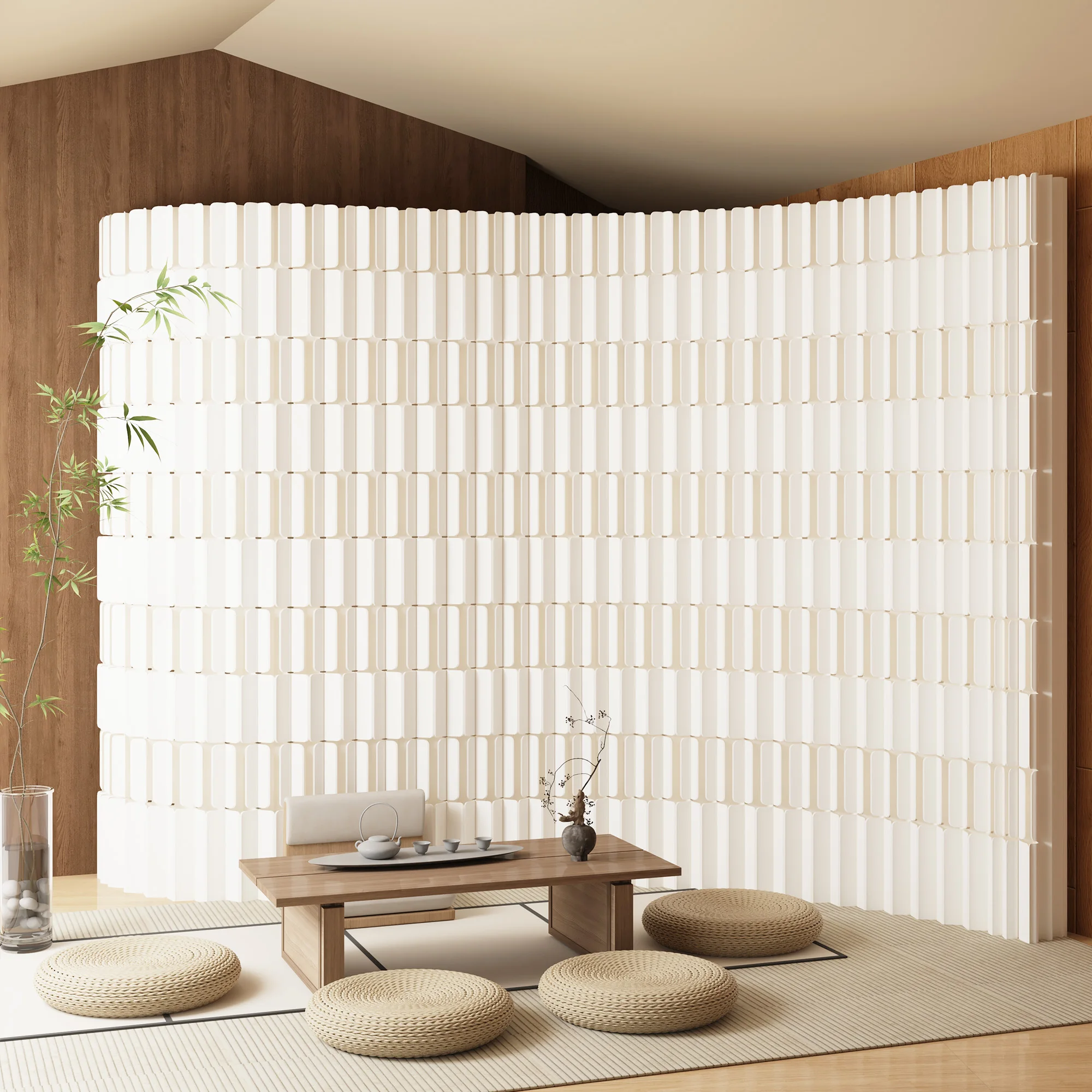 Accordion‑Style Honeycomb Kraft Paper Room Divider, Foldable Freestanding Privacy Partition Screen, Portable Retractable Wall Di