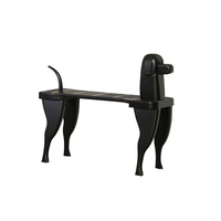 Medieval solid wood dog head stool retro porch chair bench bedside stool ornament