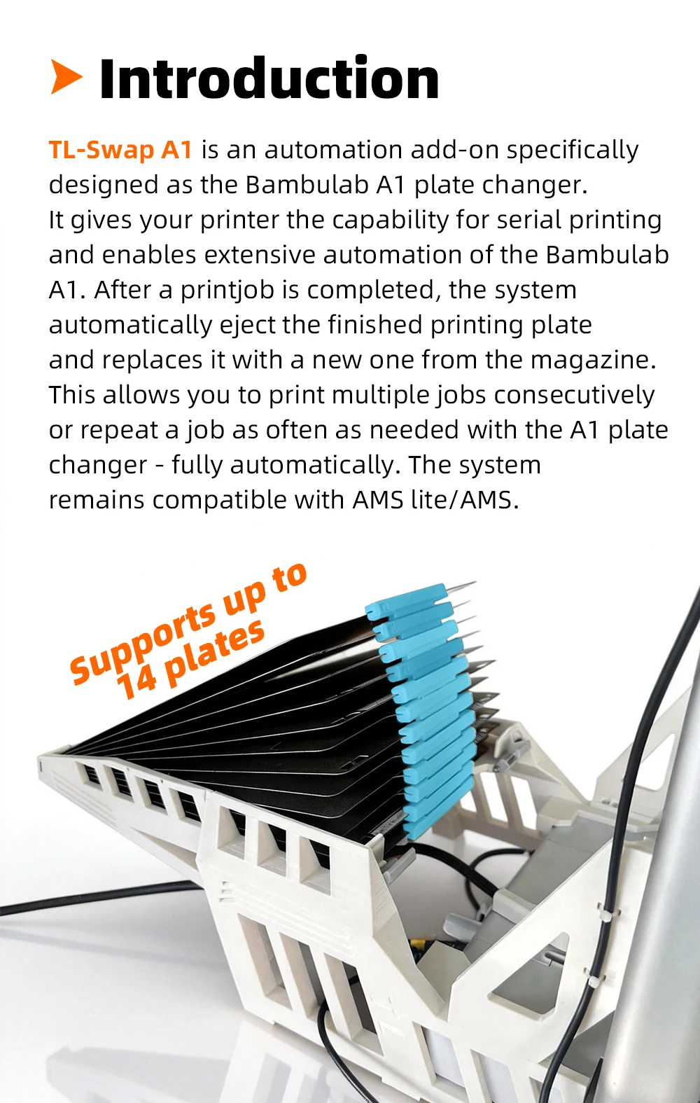 Trianglelab Swapmod TL-Swap A1 für BambuLab A1 3D-Drucker A1 Upgrades Automatisches Plattenwechsel-Kit 3D-Druck-Farm-Automatisierung – Detail 2