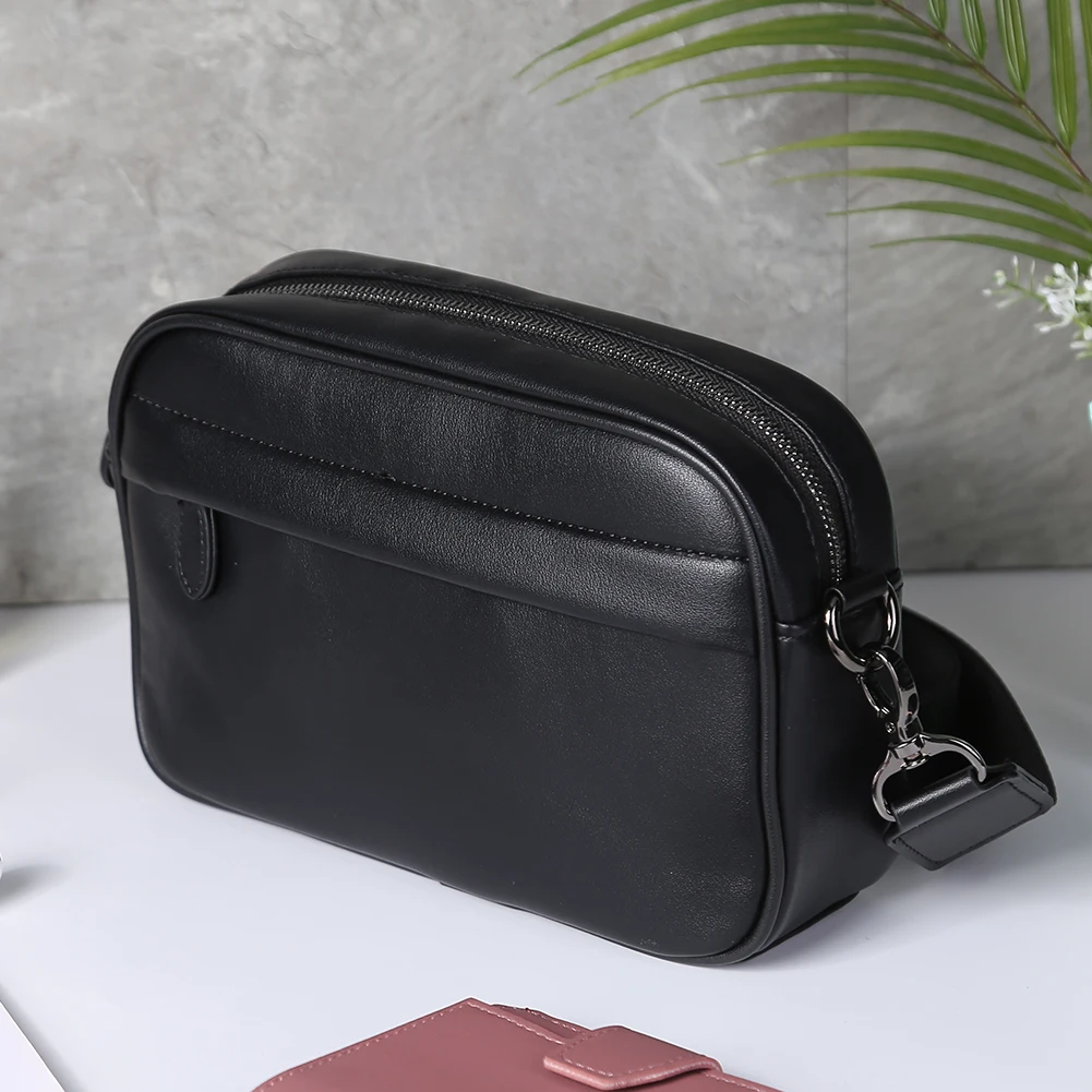 Casual Business Male Messenger Bag Classic Pattern Fashion Crossbody Bag Wide Strap Small Square for Travel Work Male Sling Bags