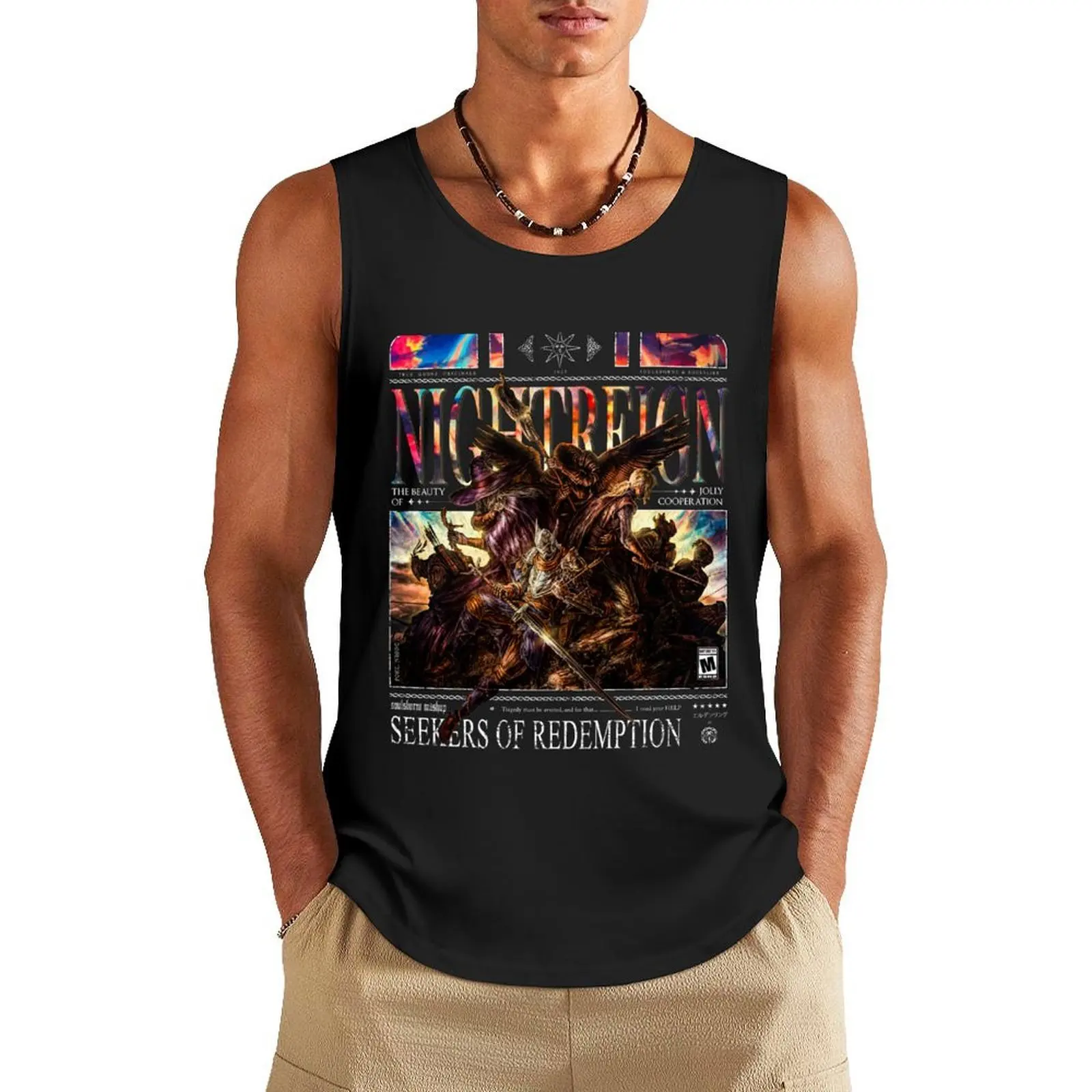 

Seekers of Redemption: Nightreign Tank Top gym accessories men t-shirts for Men's gym Men's t shirt anime t-shirts