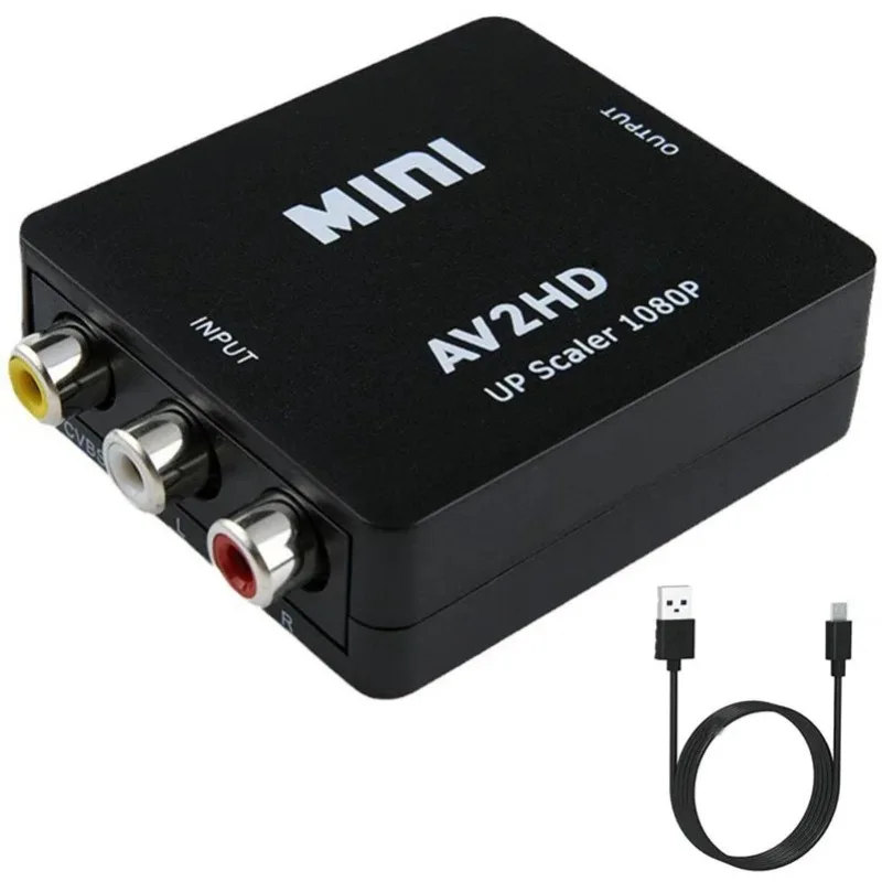 1080P RCA AV To HDMI-compatible HD to AV Composite Adapter Converter AV2HD Audio Video Cable CVBS AV Adapter with USB Cable