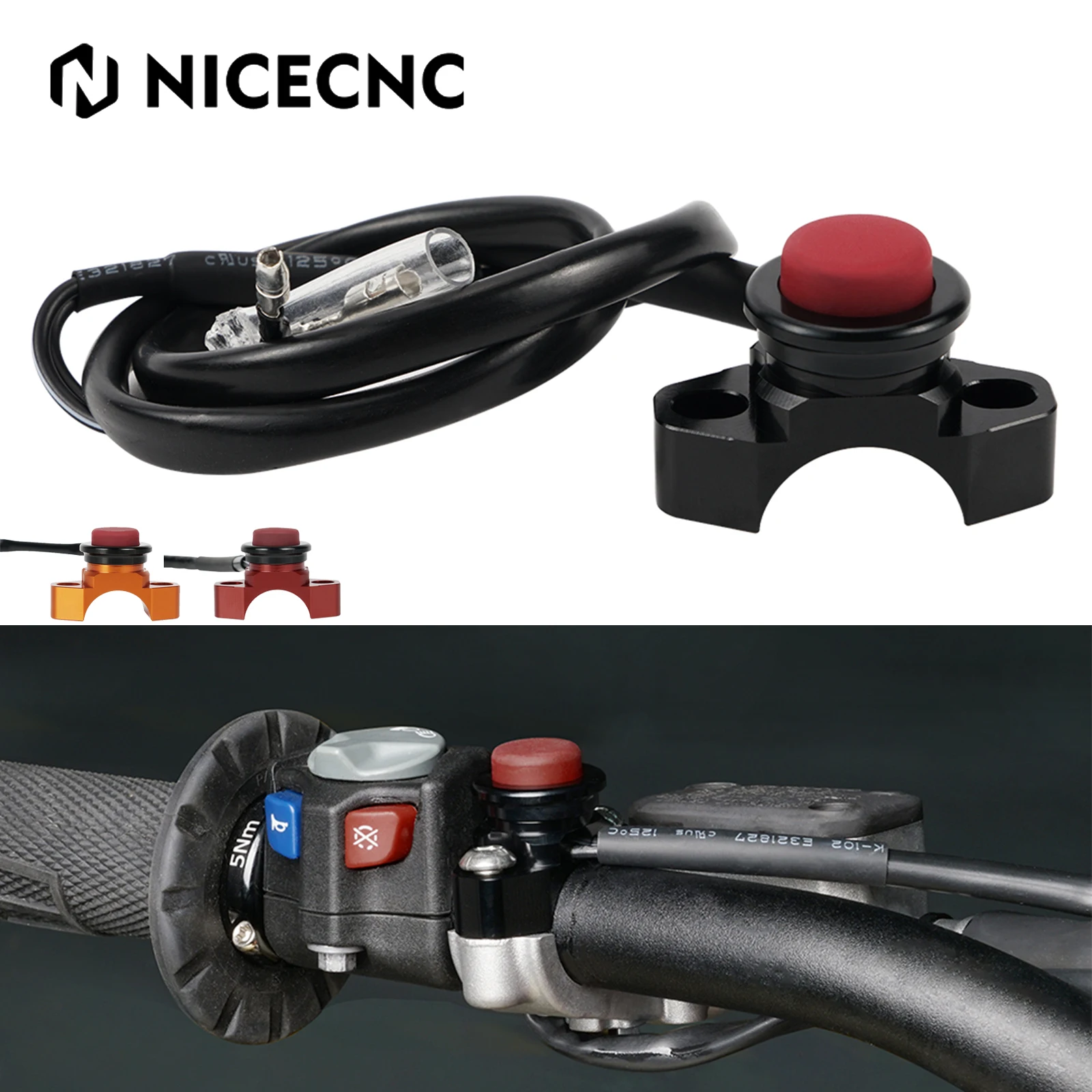 

Engine Stop Start Kill Switch Red Push Button For KTM EXC EXCF Yamaha YZF YZ Honda CR CRF Kawasaki Suzuki BMW Husqvarna Gas Gas