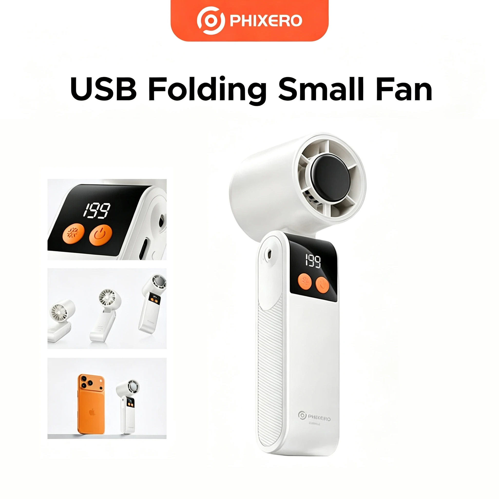 PHIXERO Electronic Gadgets Semiconductor Hand Fan Portable Mini Cooling Fan Outdoor Portable Air Fan