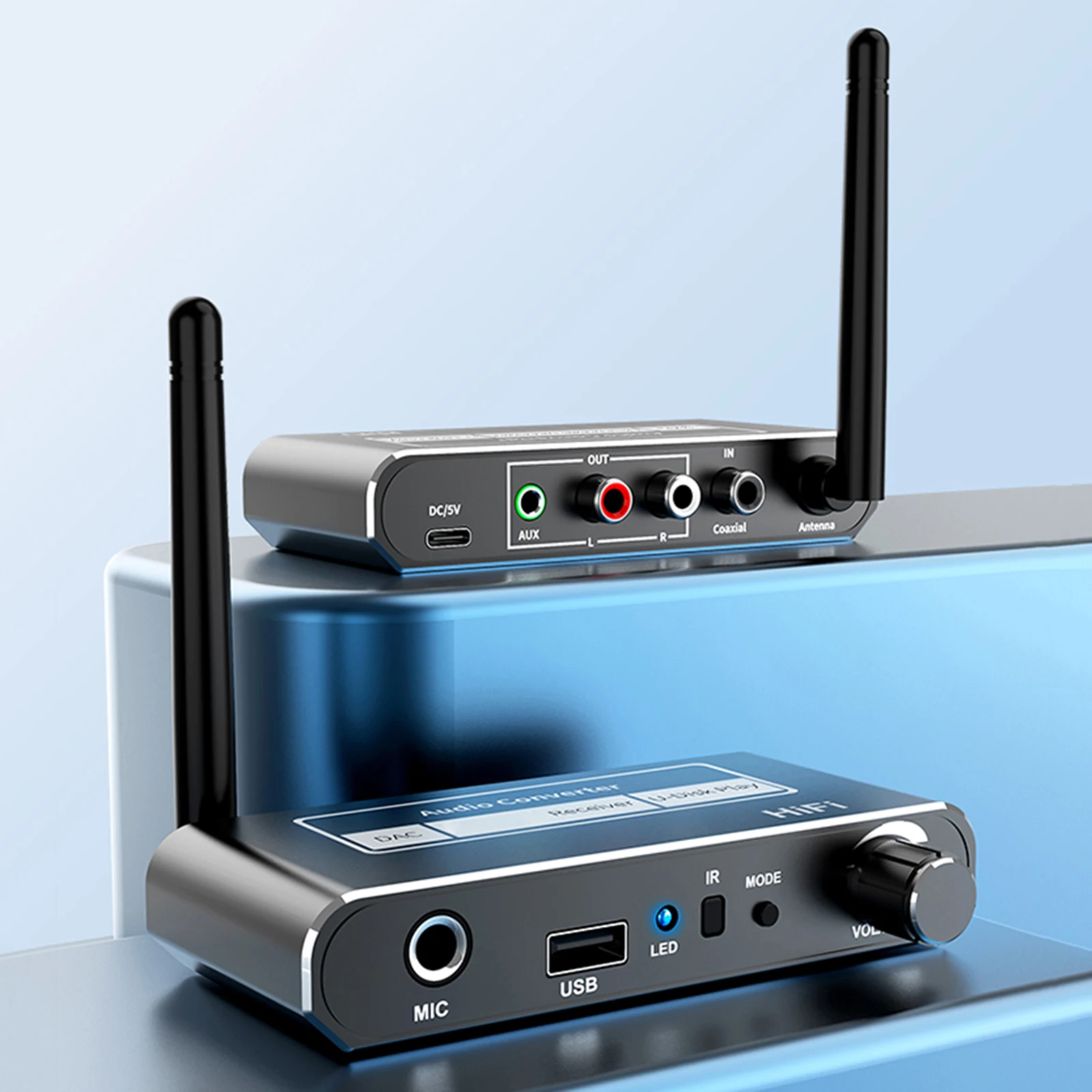 Bluetooth-compatible 5.2 Wireless Audio Adapter AUX RCA Coaxial Output USB Lossless HiFi Stereo Type-C Powered