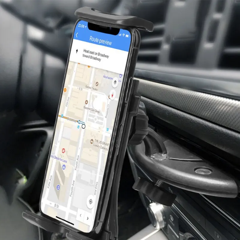 Universal 5-12.9'' Inch Tablet Stands Holder Car CD Slot Tablet Bracket Mobile Phone Mount For iPad Mini Pro Samsung iPhone view 5